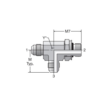 8M16R87OMXS | ISO 6149 Run Tee | timbble solutions